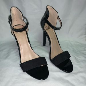 Black Open Toe Heeled Sandal